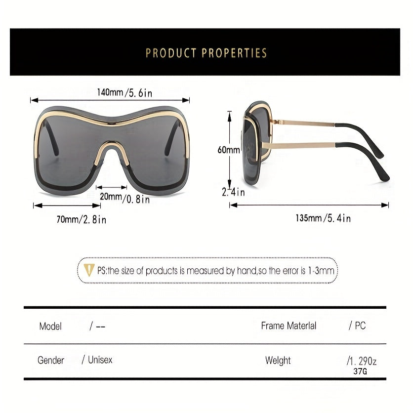 Y2K Metal Frame Gradient Sunglasses UV400
