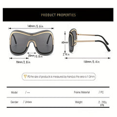 Y2K Metal Frame Gradient Sunglasses UV400