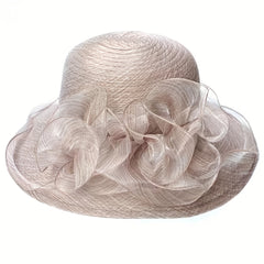 Sunscreen Organza Bucket Hat Flower Decor Lace Derby Hat
