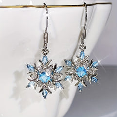 Snowflake Earrings Artificial Diamond Earrings Party Jewelry Gift For Women