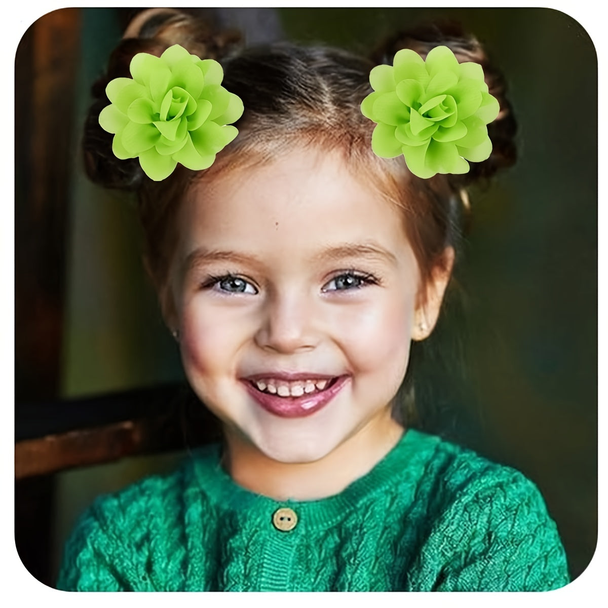 50pcs Chiffon Flower Hair Ties Ponytail Holders Hair Accessories For Girls