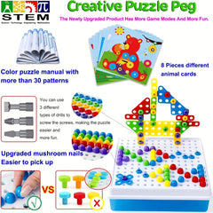 223pcs Screw Building Blocks Toy Set with Toolbox
