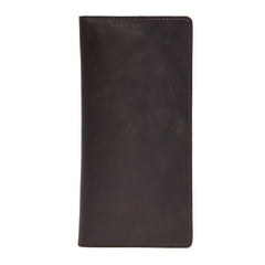 Retro Men's Leather Card Wallet Long Thin Clutch Men's Wallet