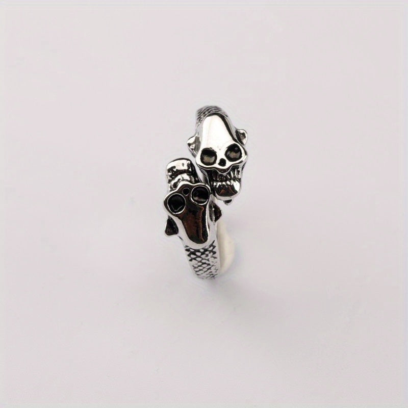 Men's Skull Ring Adjustable Punk Hip Hop Ring