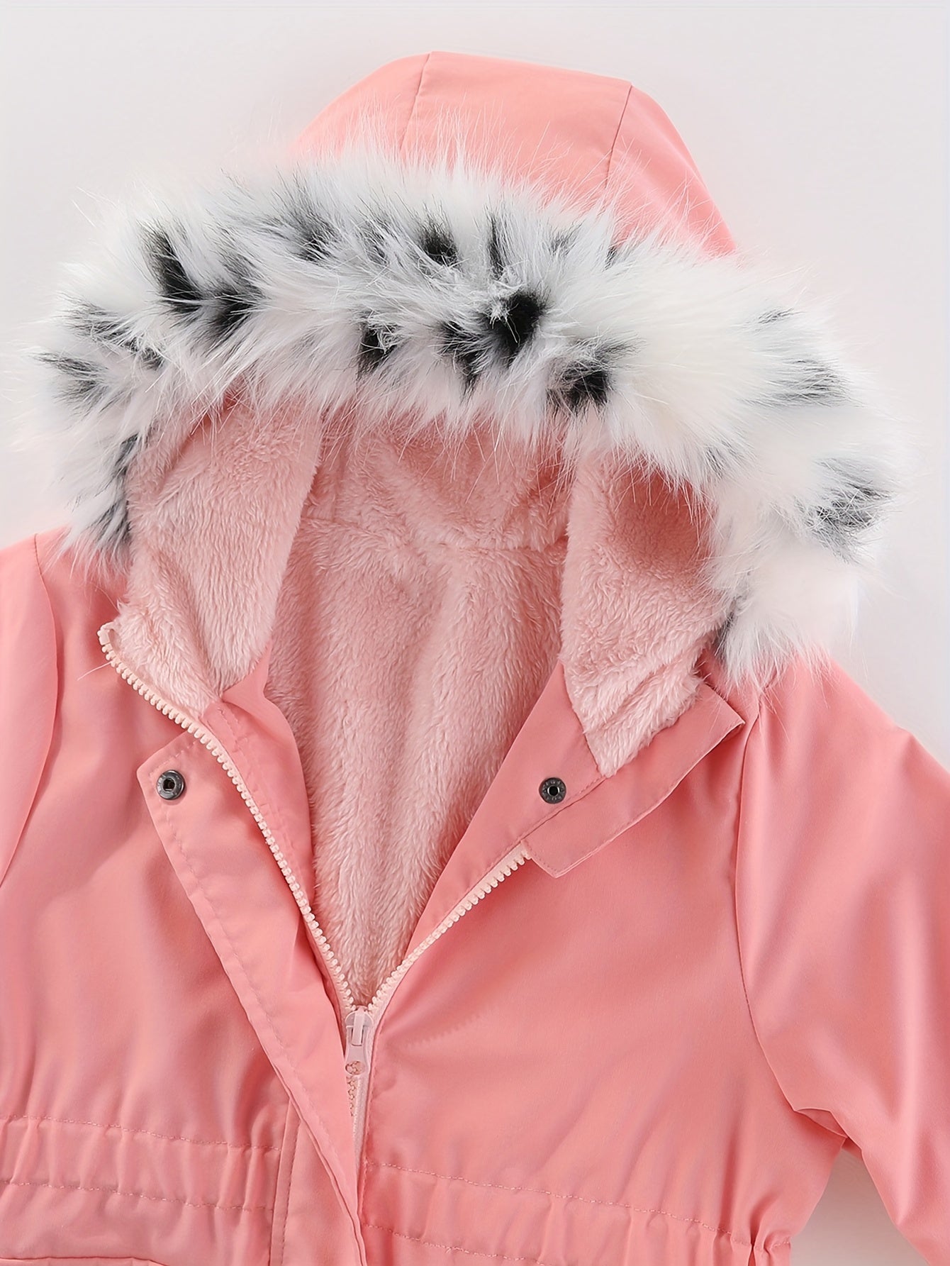 Toddler Girls Fleece Hooded Jacket Coat For Fall Winter