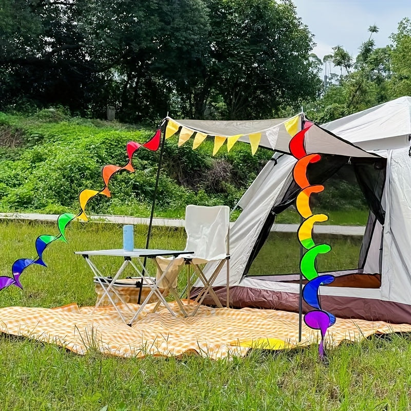 Rainbow Spiral Windmill Windsock Flag Tent Garden Decor Outdoors Toy
