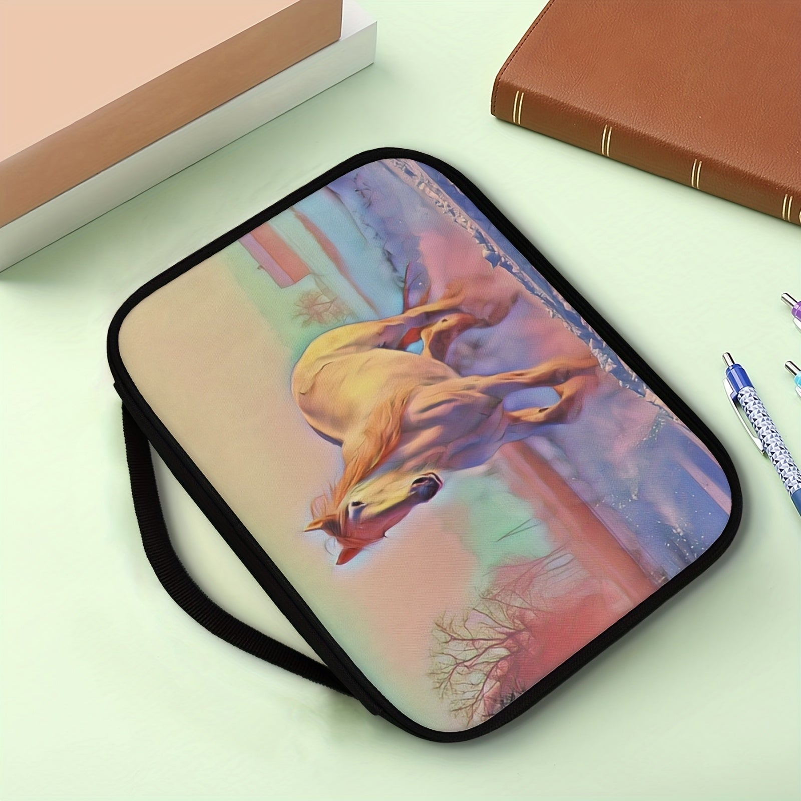 Watercolor Horse Print Bible Cover Large Tote Bag