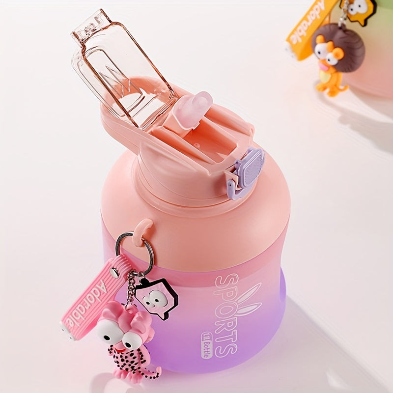 Gradient Water Bottle Straw Handle Portable Leakproof BPA Sports Cup