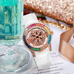 Alloy Rotating Snowflake Quartz Watch for Kids