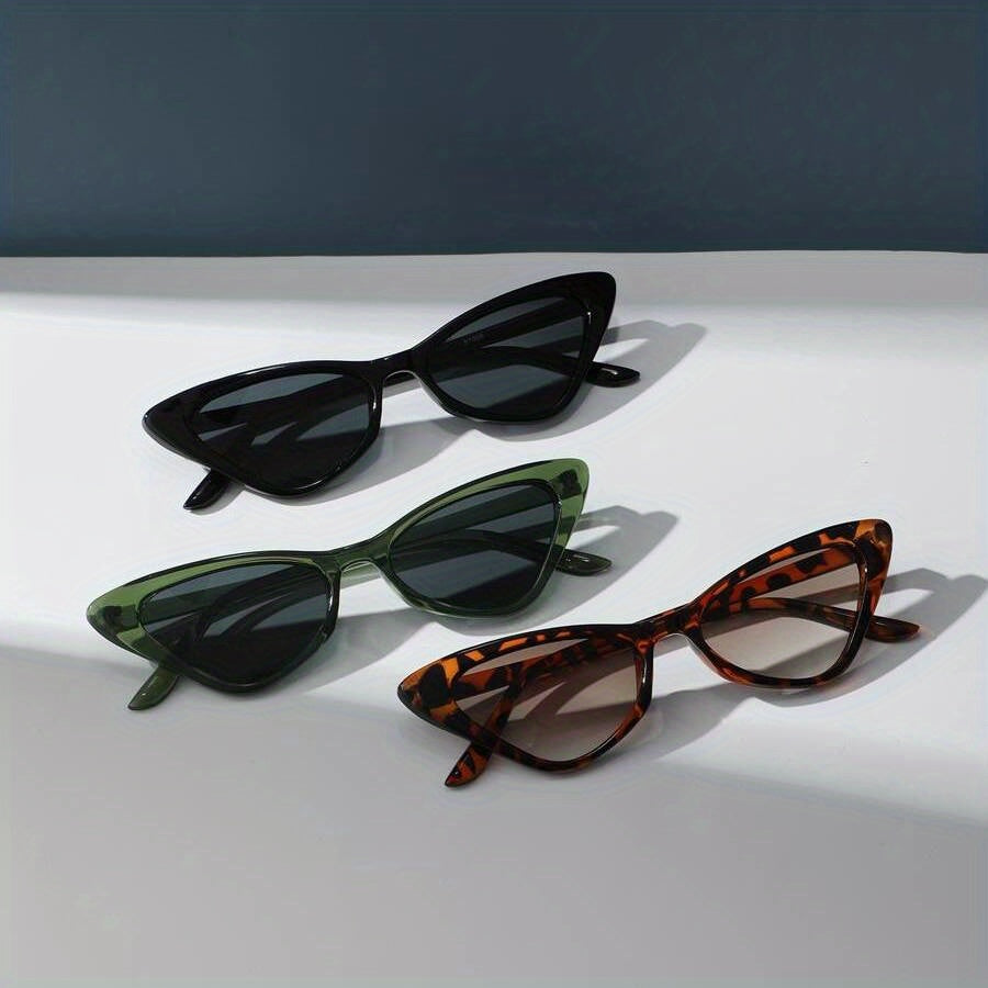 3 Pairs Cat Eye Sunglasses Y2K Gradient Lens UV400