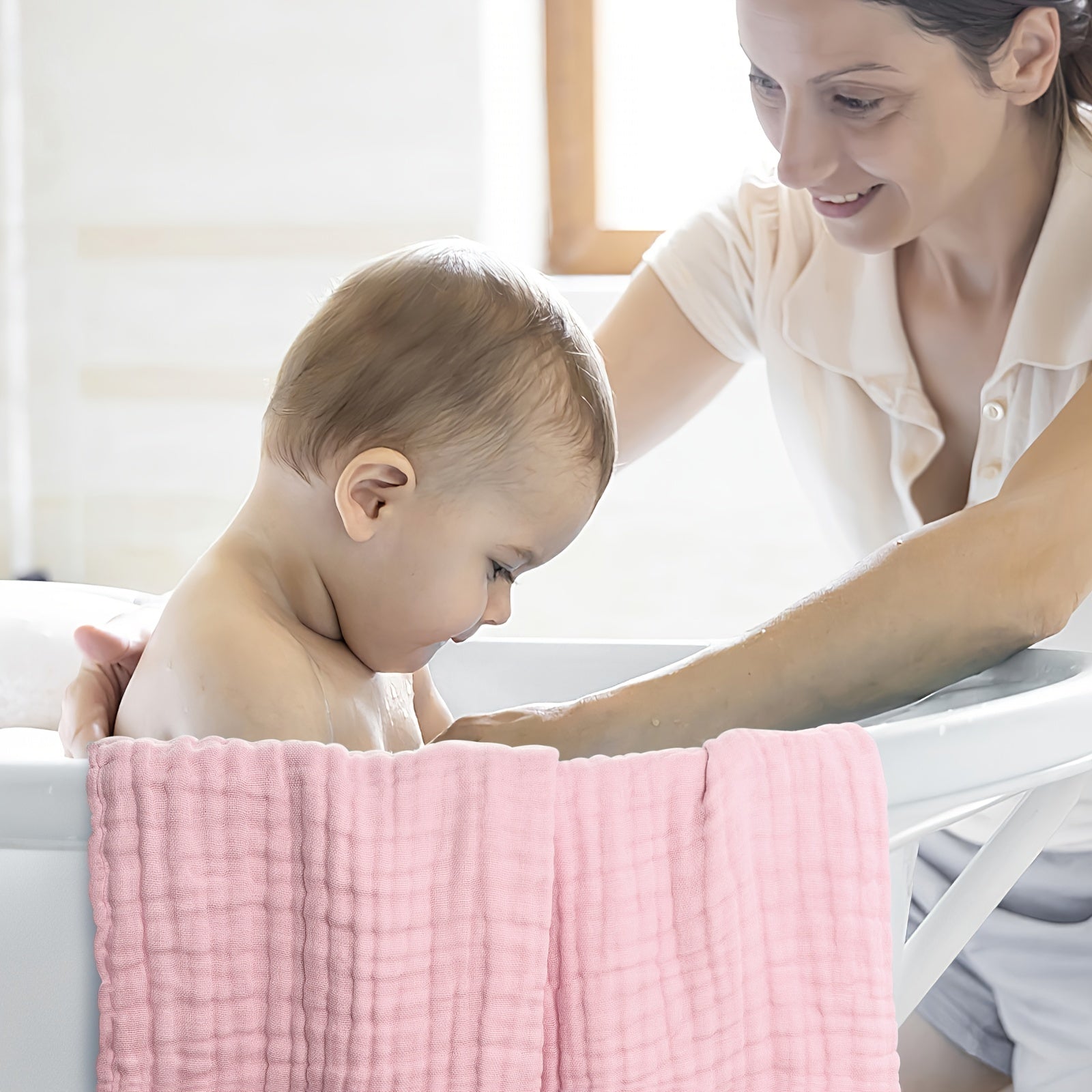 Soft Cotton Baby Muslin Bath Towels Large Swaddle Receiving Blankets 41x41 Inc