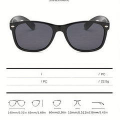 Men's Square Coated Rice Nail Sunglasses Retro UV400
