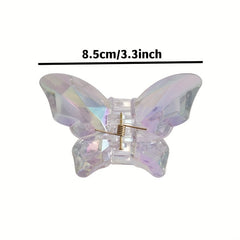 Transparent Holographic Hair Claw for Women