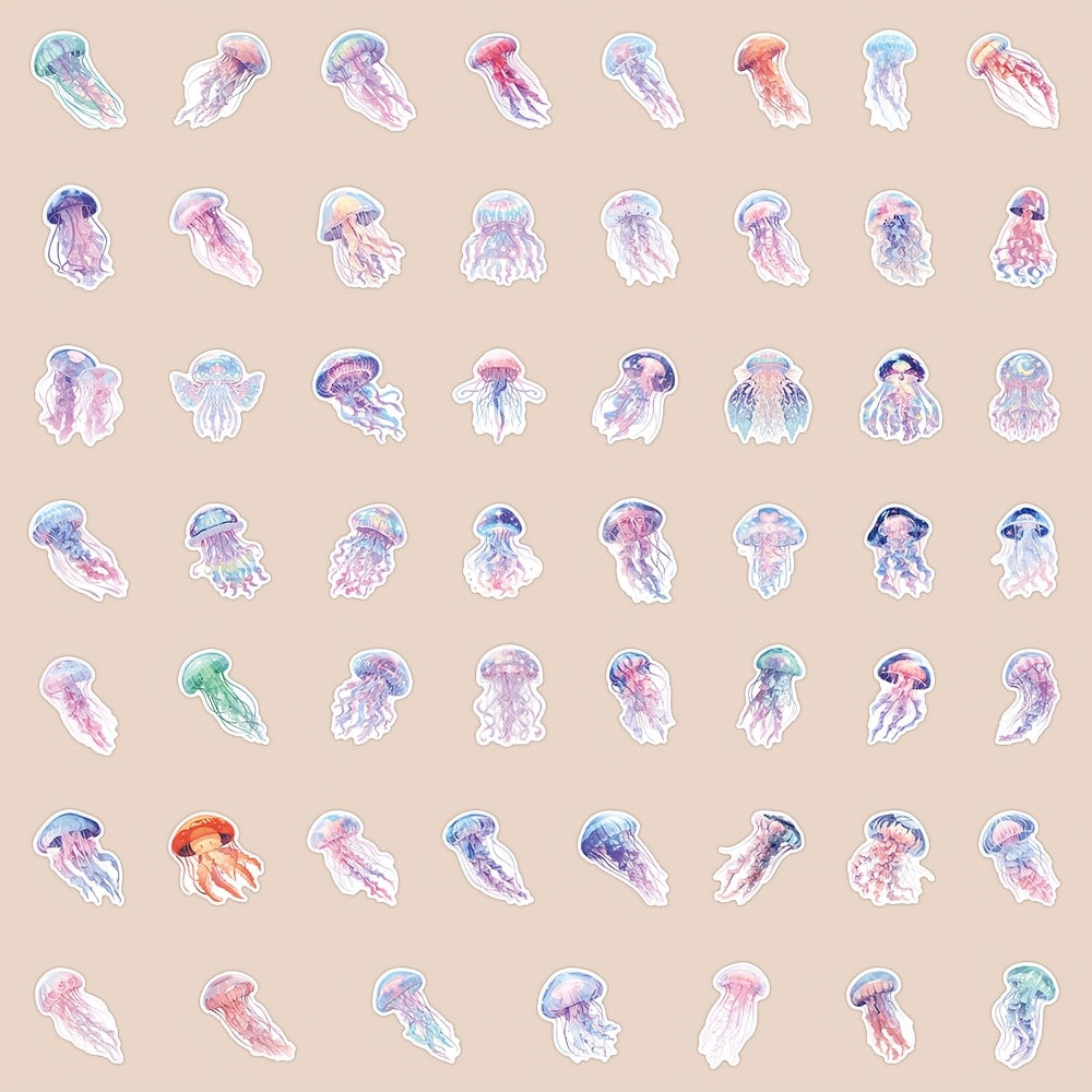 55 Crystal Jellyfish Stickers Waterproof Decals for Luggage Water Bottles
