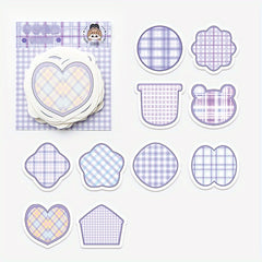 100 Sheets Cartoon Plaid Stripes Note Paper DIY Material