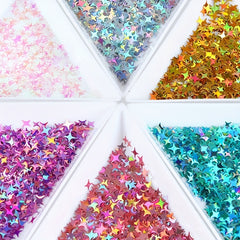 Holographic Star Glitter Flakes Resin Fillers Nail Art