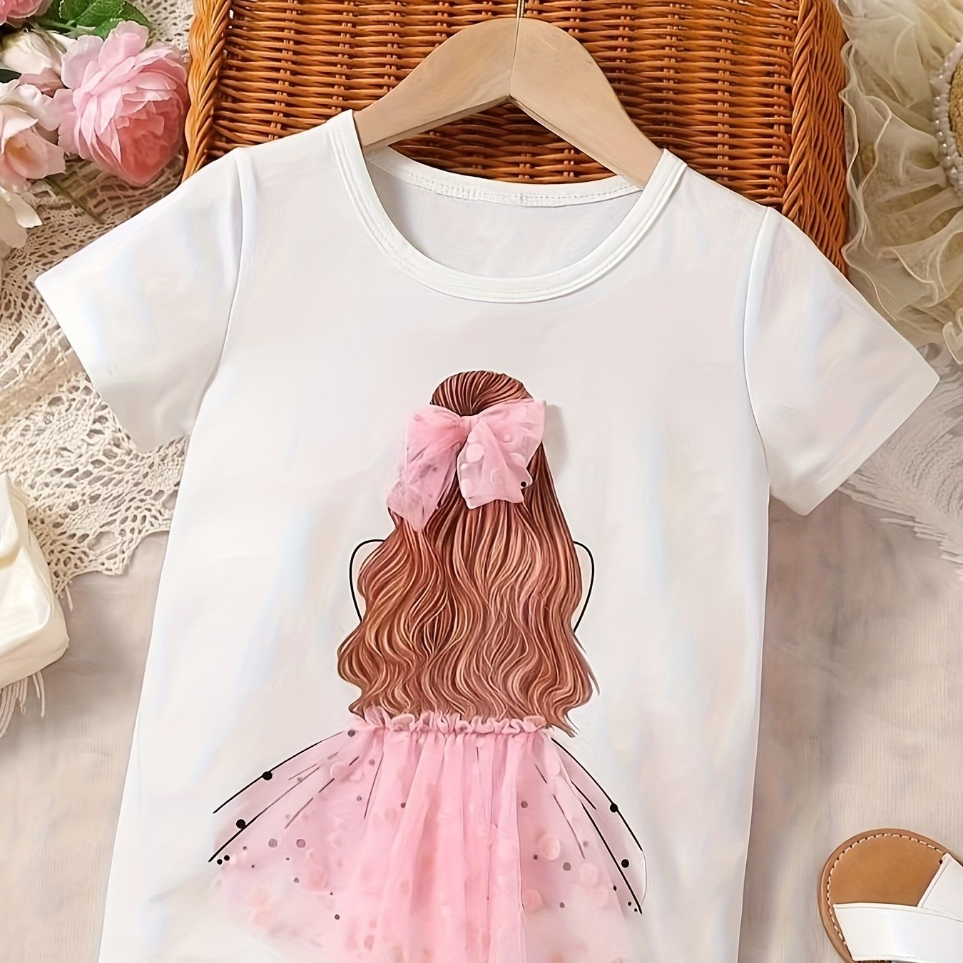 Cartoon 3D Graphic Baby Girl's T-shirt Blouse