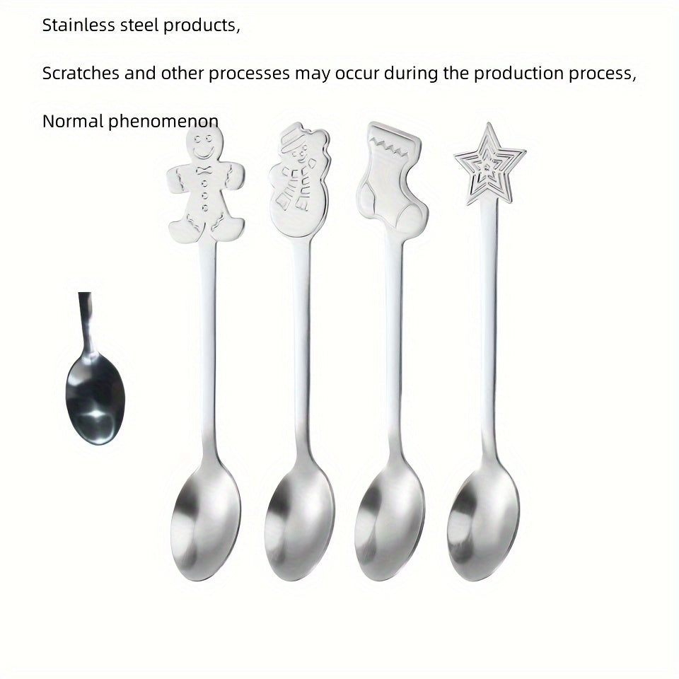 4pcs Christmas Cartoon Gingerbread Spoons
