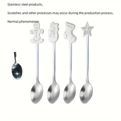 4pcs Christmas Cartoon Gingerbread Spoons