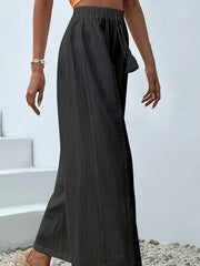  Lace Trim Wide Leg Trousers