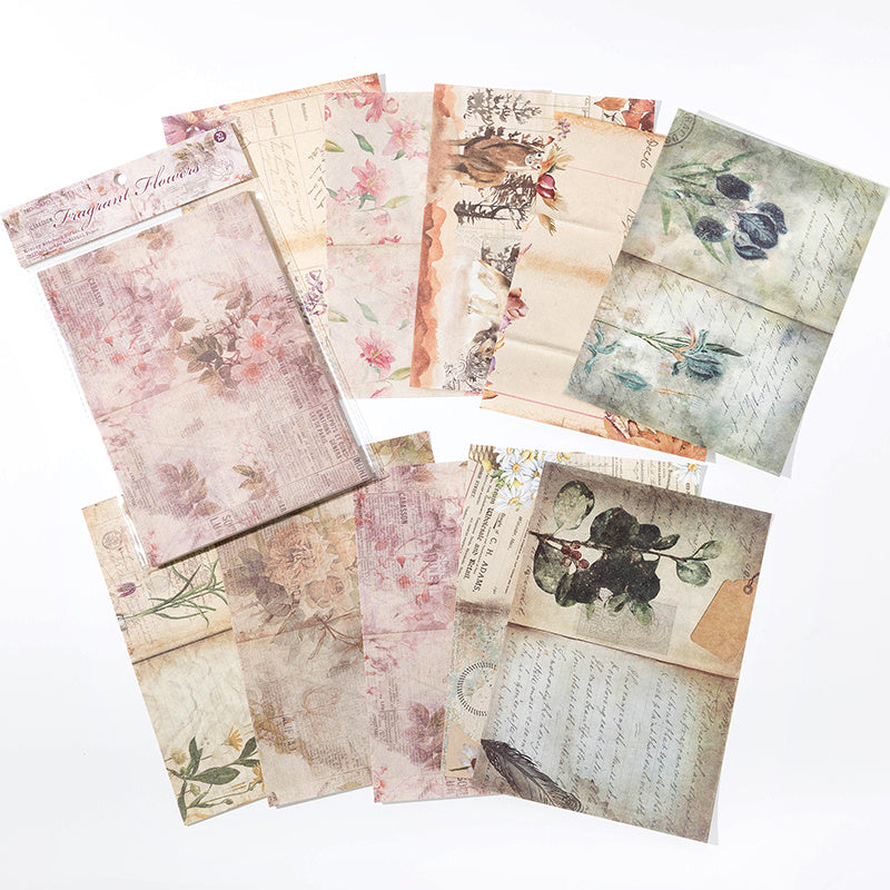 30 Sheets Retro Dark Series DIY Journal Diary Material Paper Set