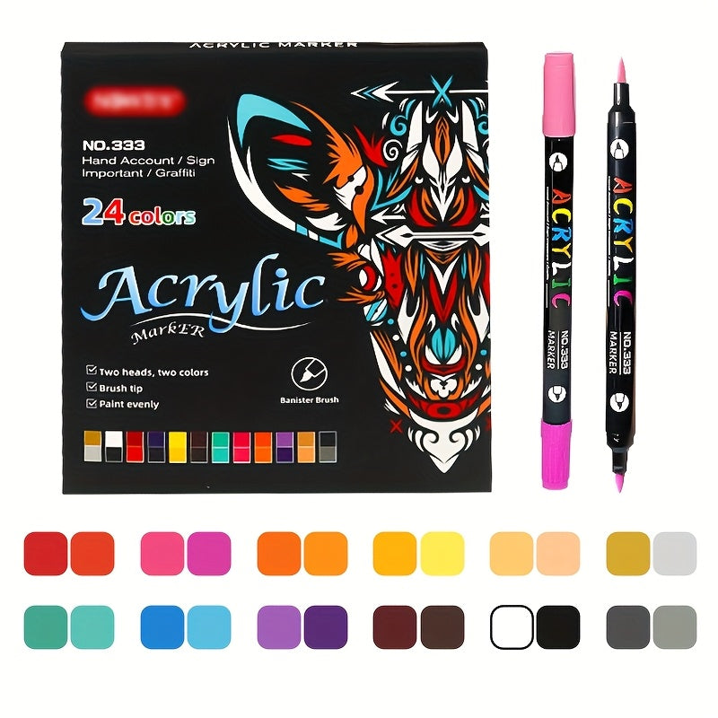 72 Dual Tip Acrylic Markers Vibrant Art Supplies for Students