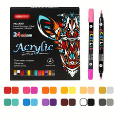 72 Dual Tip Acrylic Markers Vibrant Art Supplies for Students