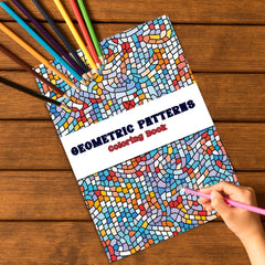 Geometric Patterns Coloring Book for Adults - Mindful Art Relax Gift