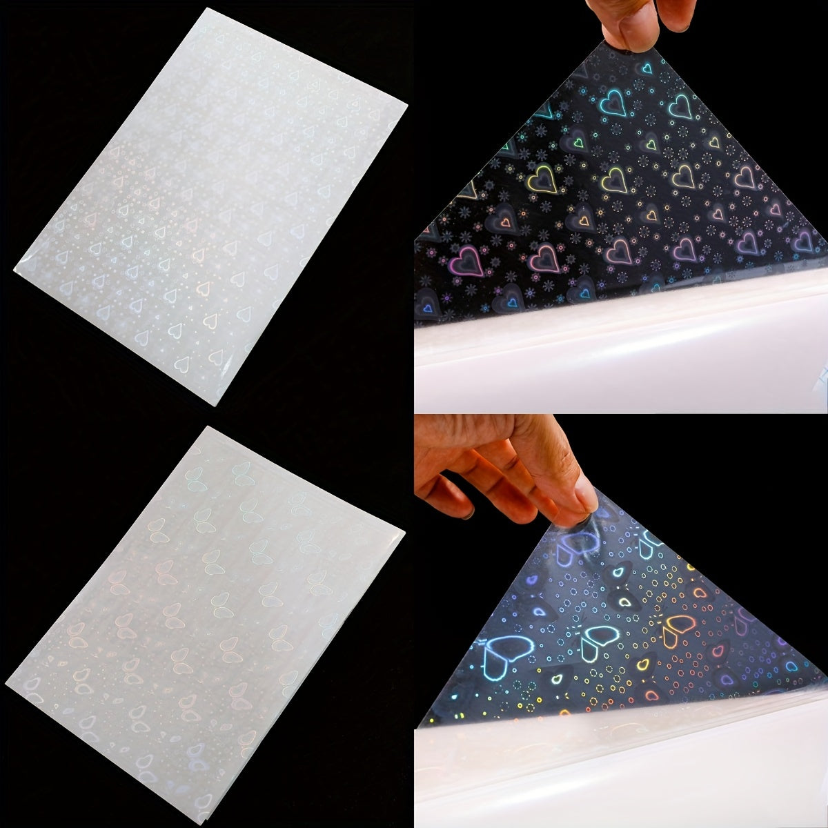 Holographic Laser Transparent Stickers A4 Vinyl Self Adhesive Waterproof Film