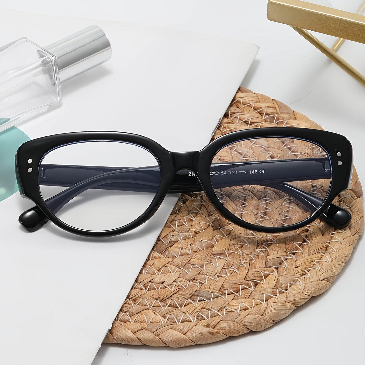 Anti Blue Light Oval Frame Glasses Cat Eye Eyewear