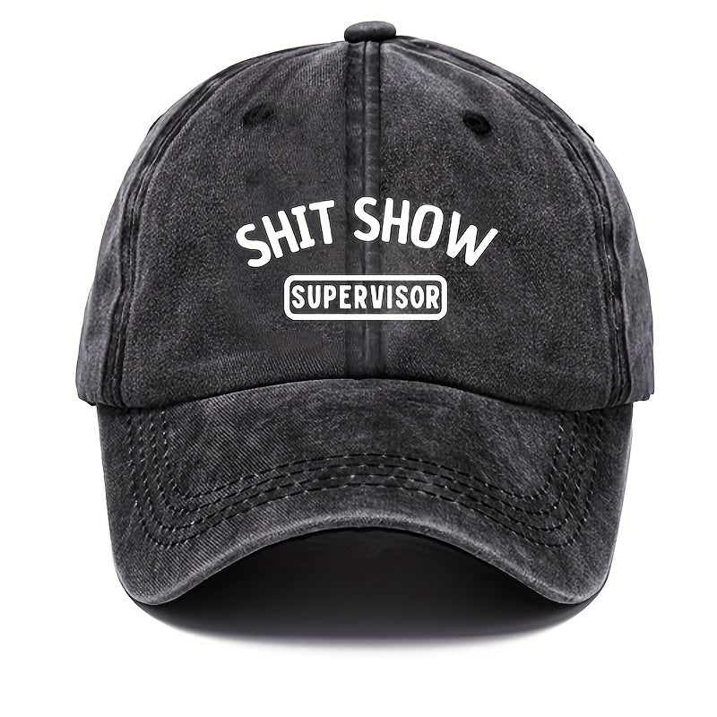 Vintage Funny Words Print Baseball Cap Adjustable Trucker Hat