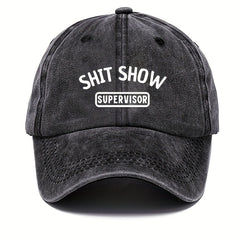 Vintage Funny Words Print Baseball Cap Adjustable Trucker Hat