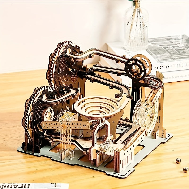 3D Wooden Puzzles Marble Run Set Mechanical Model Kits