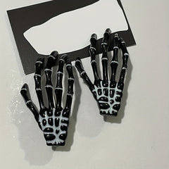 2pcs Y2K Skull Hand Hair Clip Set Gothic Hair Accessories