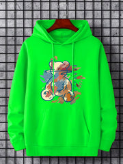 Cartoon Bear Print Hoodie Men's Graphic Pullover Hoodie