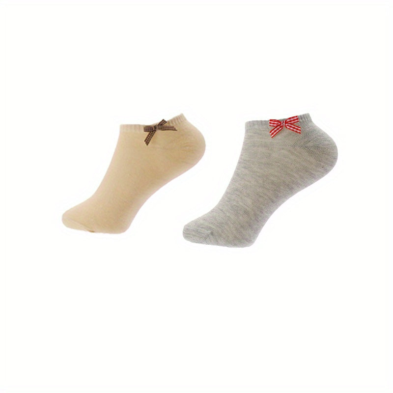 10 Pairs Bow Tie Socks Soft Lightweight Ankle Socks Women's Stockings