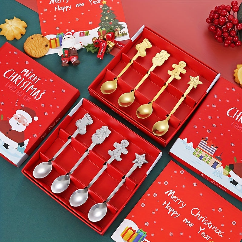 4pcs Christmas Cartoon Gingerbread Spoons
