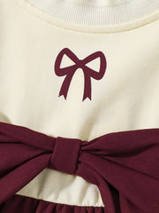 Girls' Bowknot Puff Sleeve Princess Dress for Special Occasions