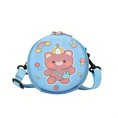 Kids Cartoon Crossbody Bag Mermaid Unicorn Dinosaur Bear Pattern Wallet