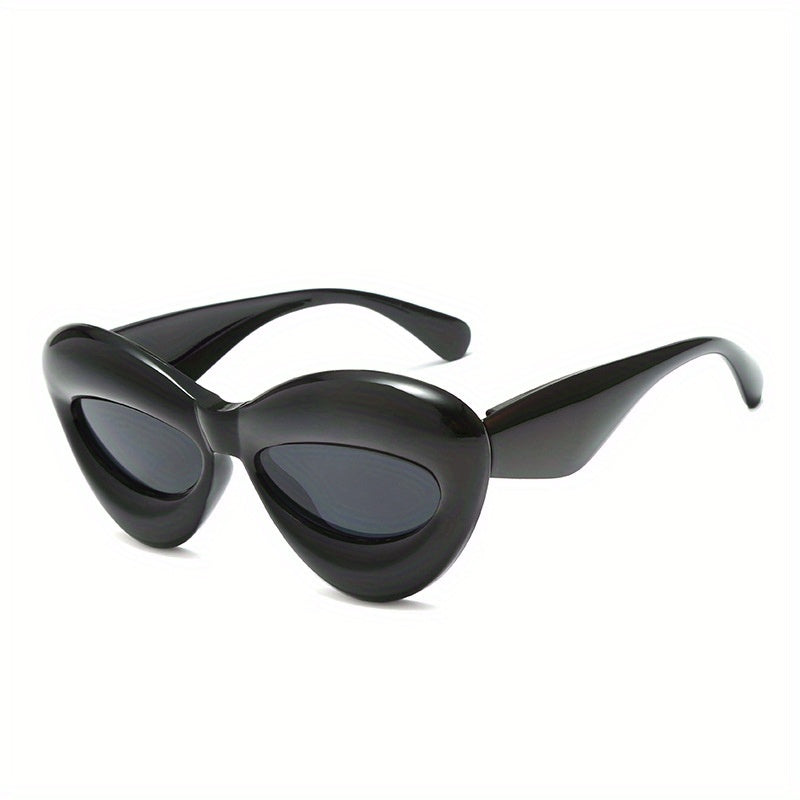 Vintage Cat Eye Sunglasses Thick Frame Inflated Punk Eyewear