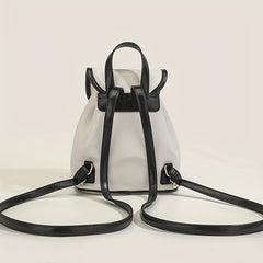 Colorblock Stylish Backpack Drawstring Rucksack Women's Travel Bag