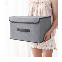 2 Piece Baby Toy Clothes Storage Bag Set Cotton And Linen Home Fabric Foldable