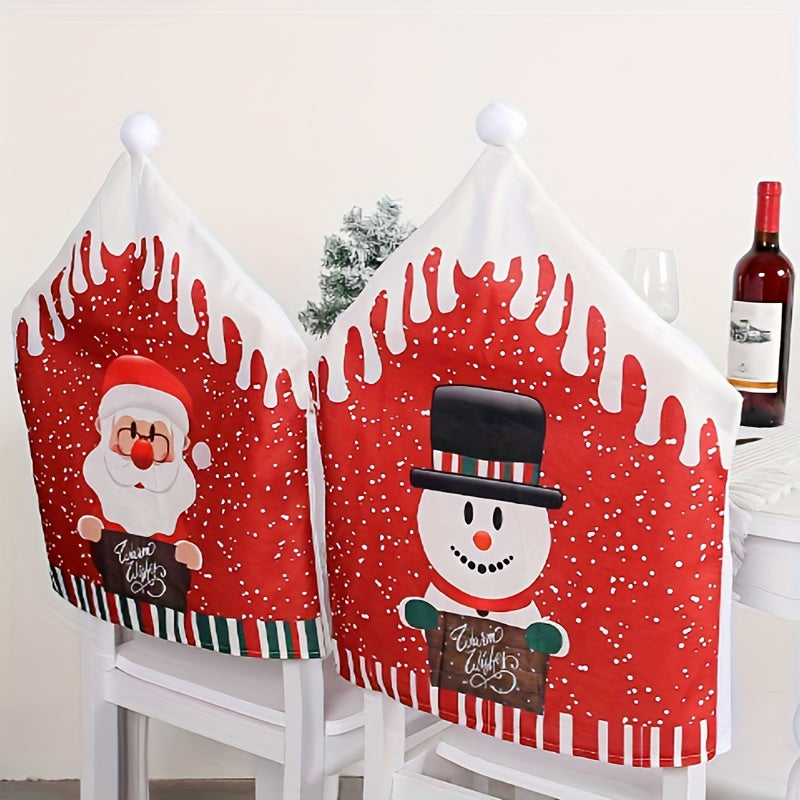 Santa Claus Chair Cover Non Woven Christmas Decoration