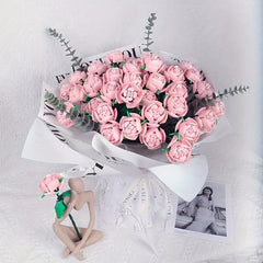 Building Blocks Rose Flower Potted DIY Toy For Children Gift