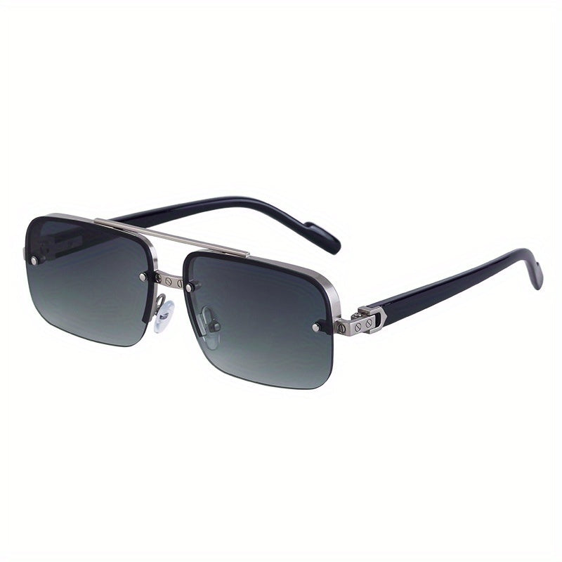 Men's Half Frame Metal Sunglasses UV Protection
