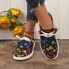 Heart Pattern Skate Shoes for Women