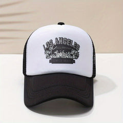 LA Print Trucker Hat Mesh Breathable Baseball Cap Unisex Dad Hats
