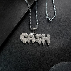 Punk Hip Hop Silver Rhinestone Letter Necklace