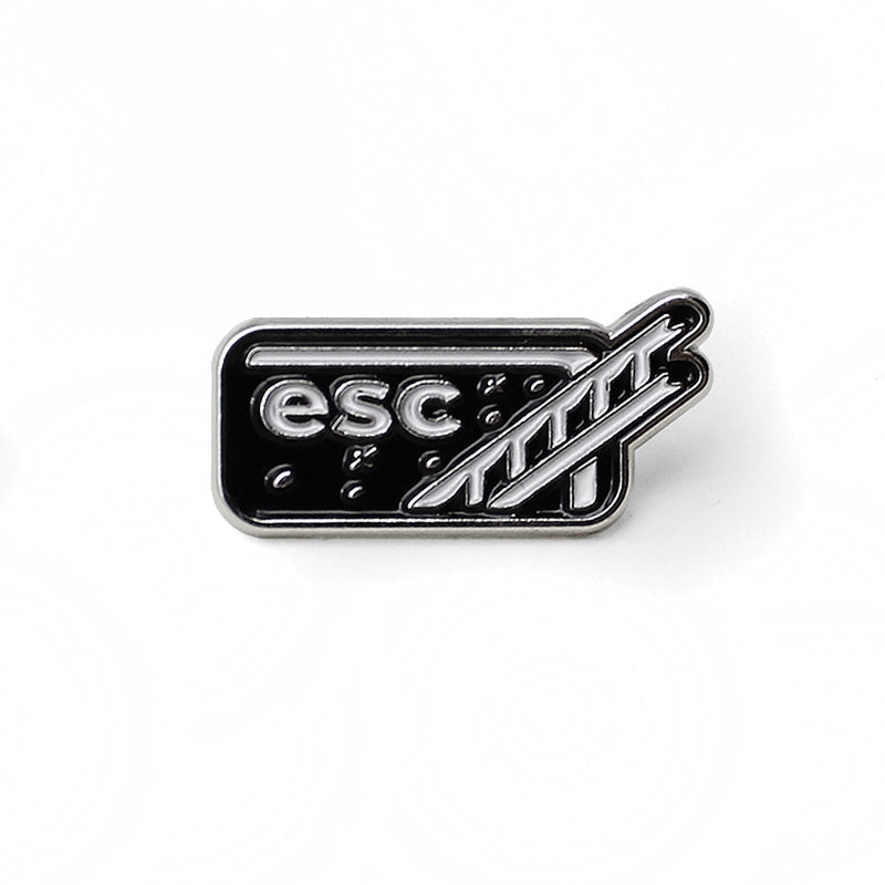 Computer ESC Exit Button Brooch