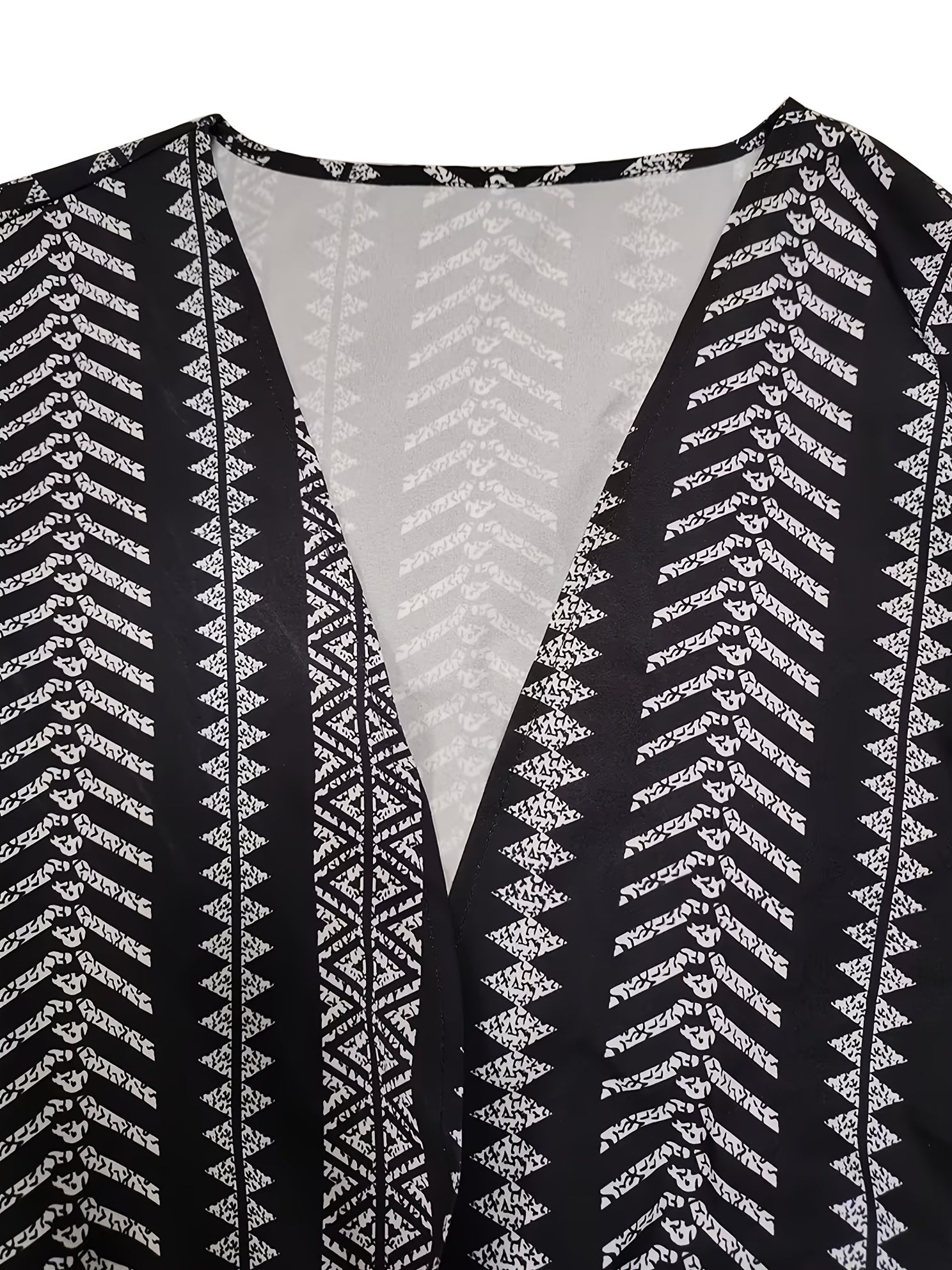  Geo Striped Long Sleeve Coat & Pants Outfits 2 Piece Set